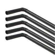 ●스트롱[빨대]7mm(검정/주름)