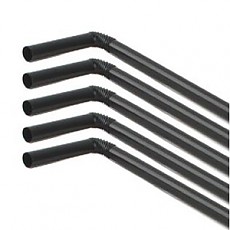 ●스트롱[빨대]7mm(검정/주름)